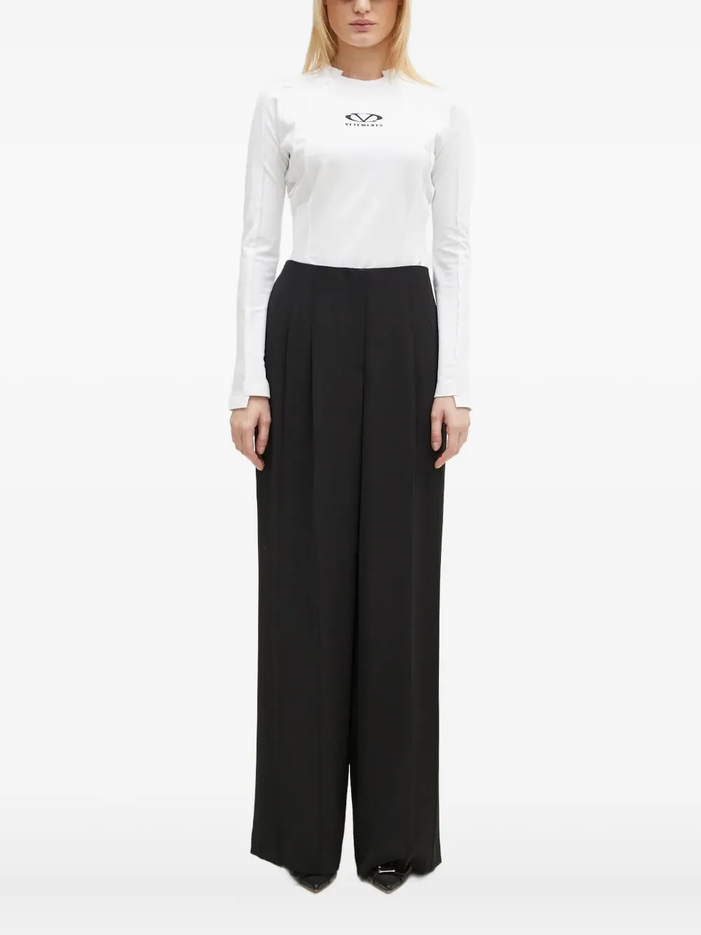 VETEMENTS exposed-seam long-sleeve T-shirt Wit