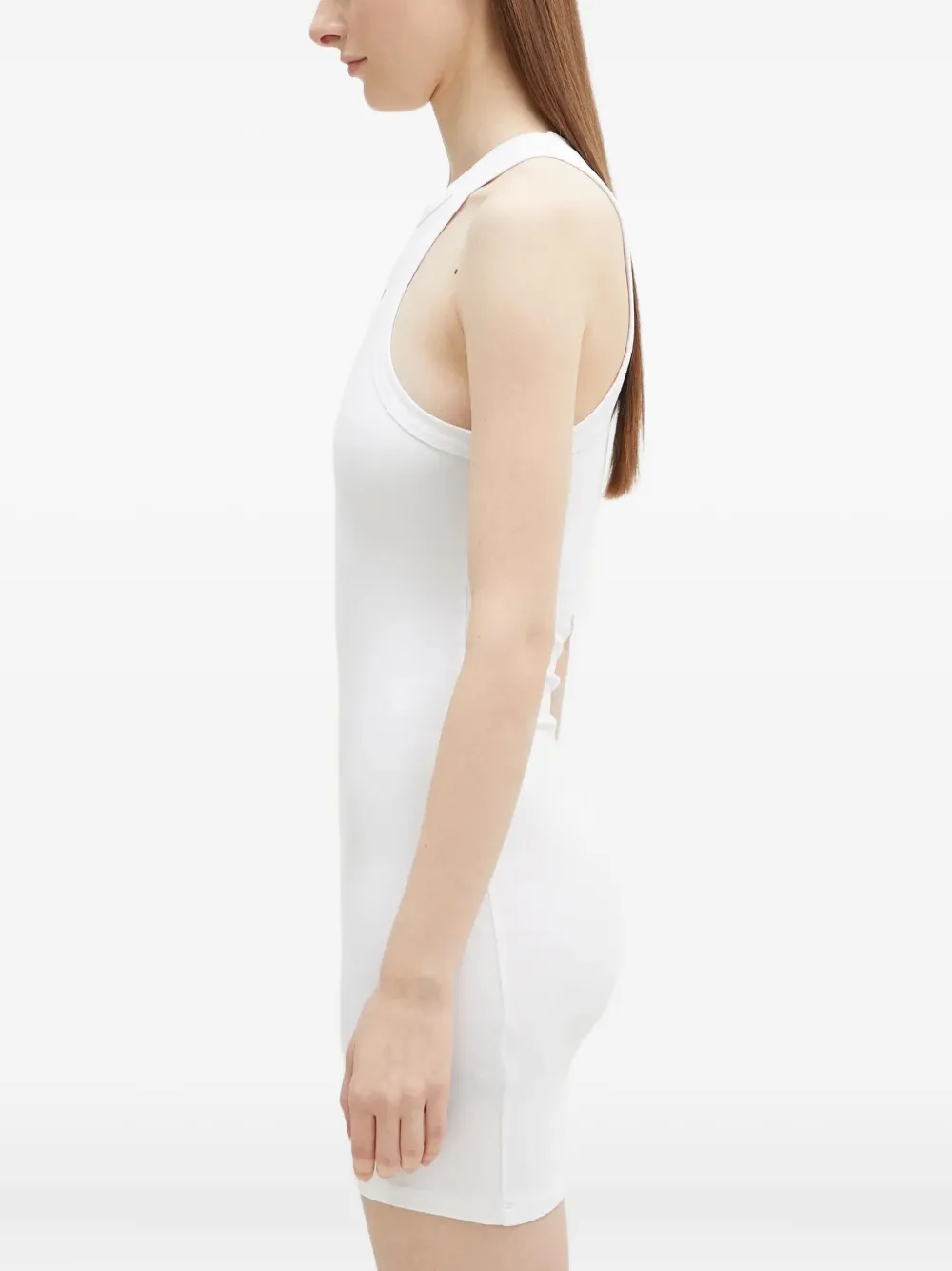 VETEMENTS logo-print mini dress Wit