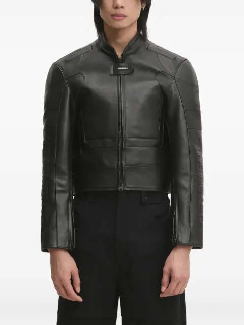 VETEMENTS logo-embossed leather jacket