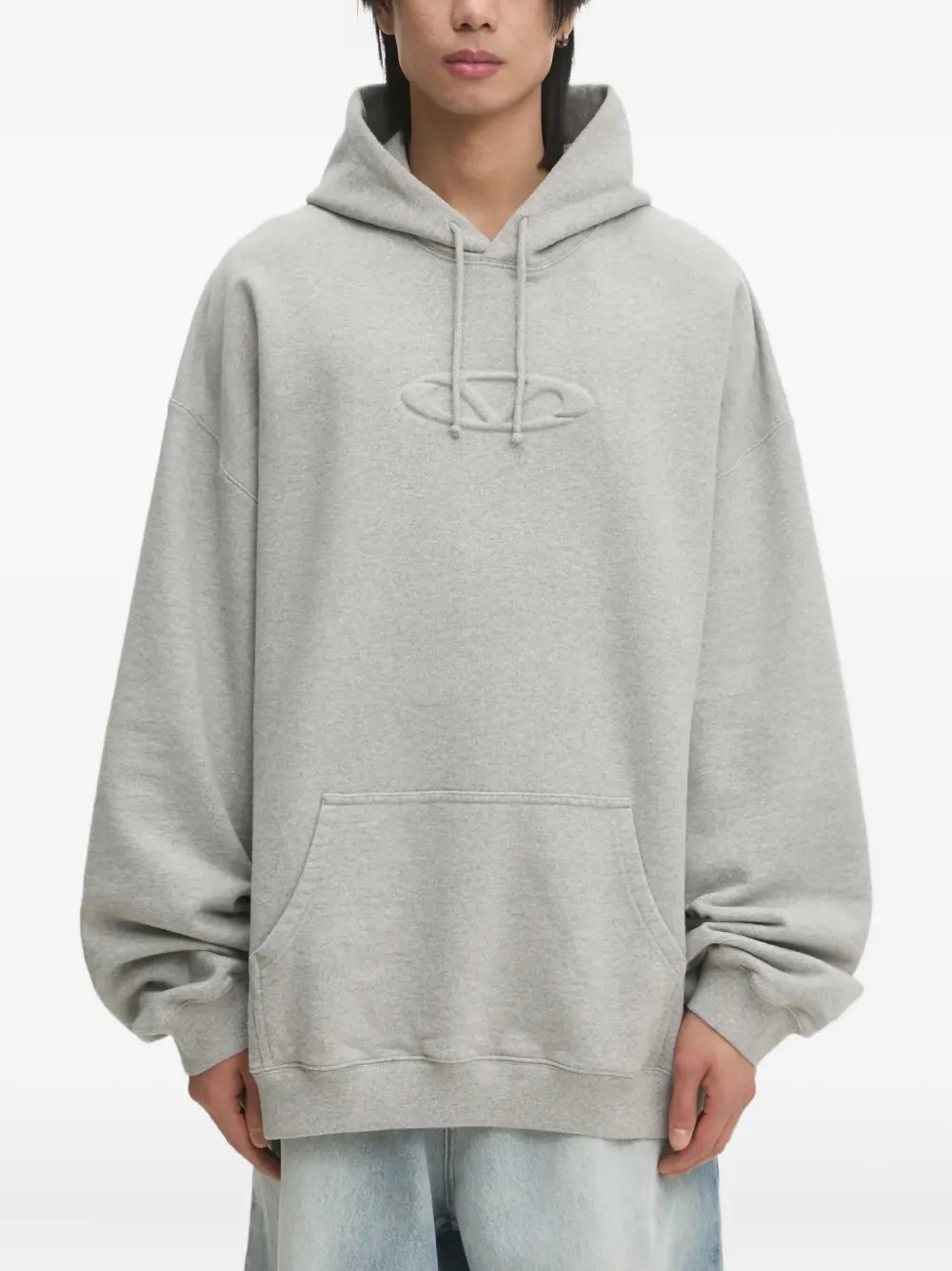 VETEMENTS logo-embossed hoodie Grijs