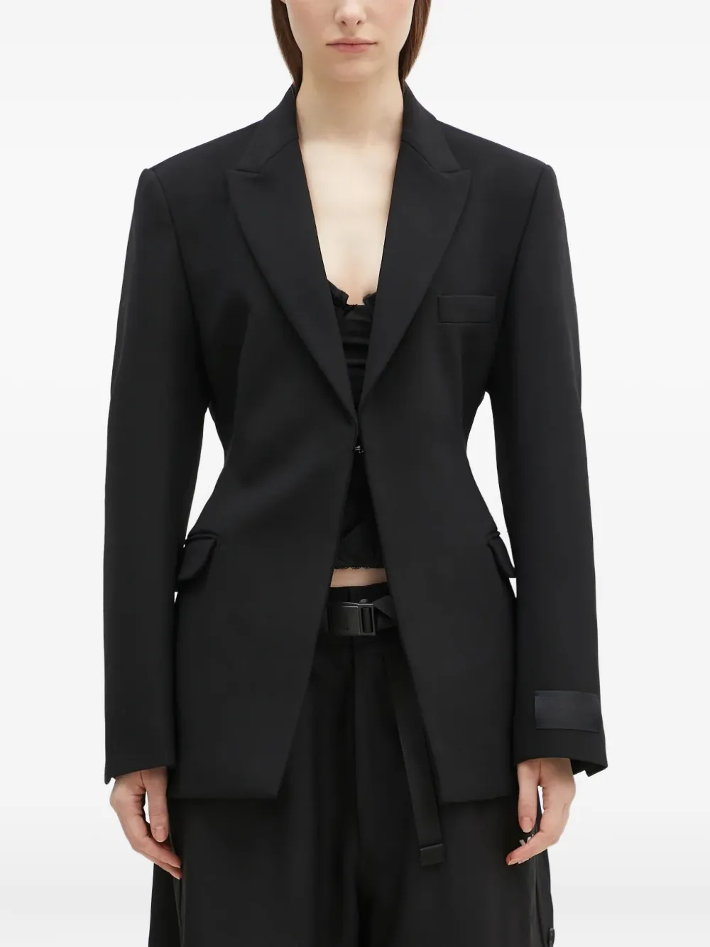 VETEMENTS logo-patch blazer Zwart