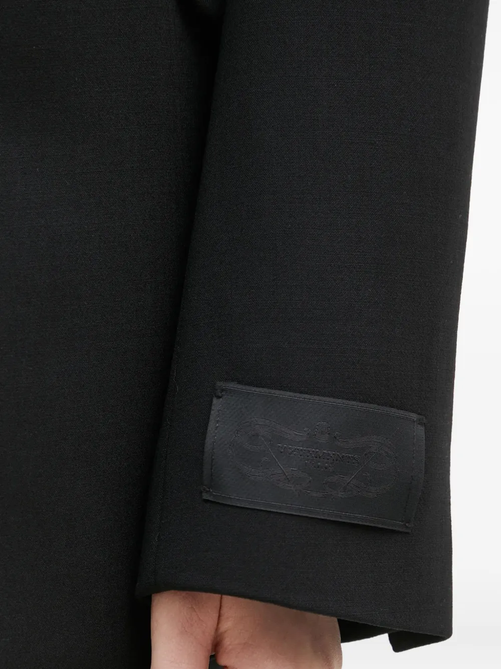 VETEMENTS logo-patch blazer Zwart