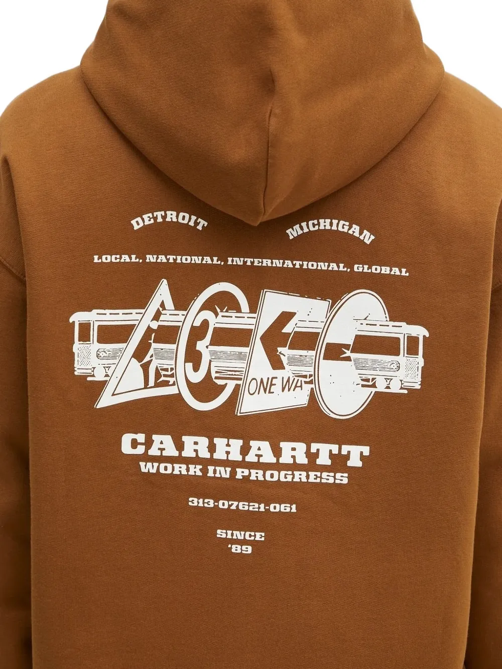 Carhartt WIP logo-print zip-up hoodie Bruin