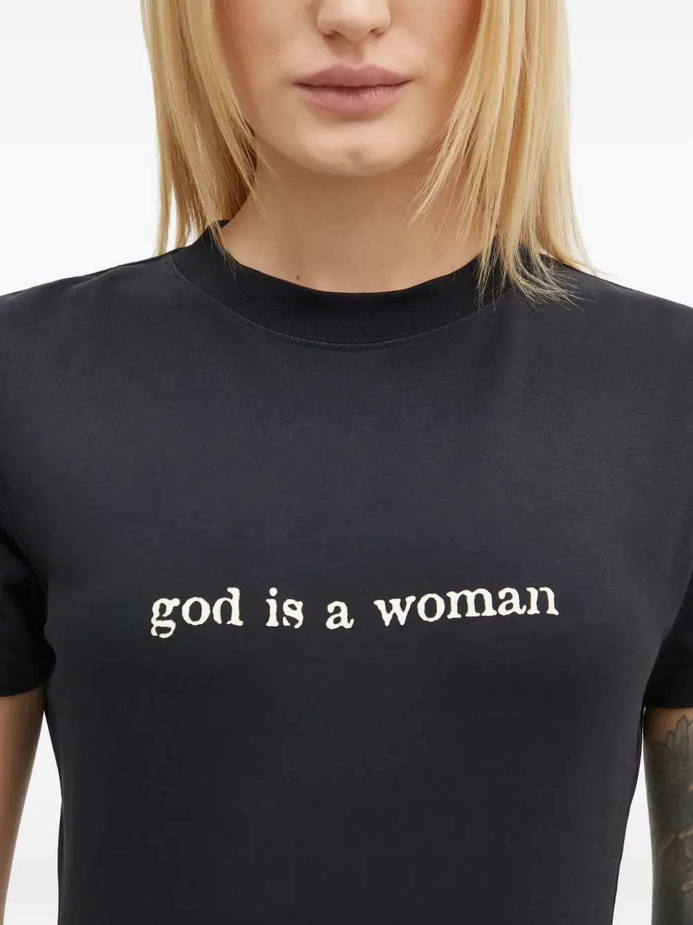VETEMENTS slogan-print short-sleeve T-shirt Zwart