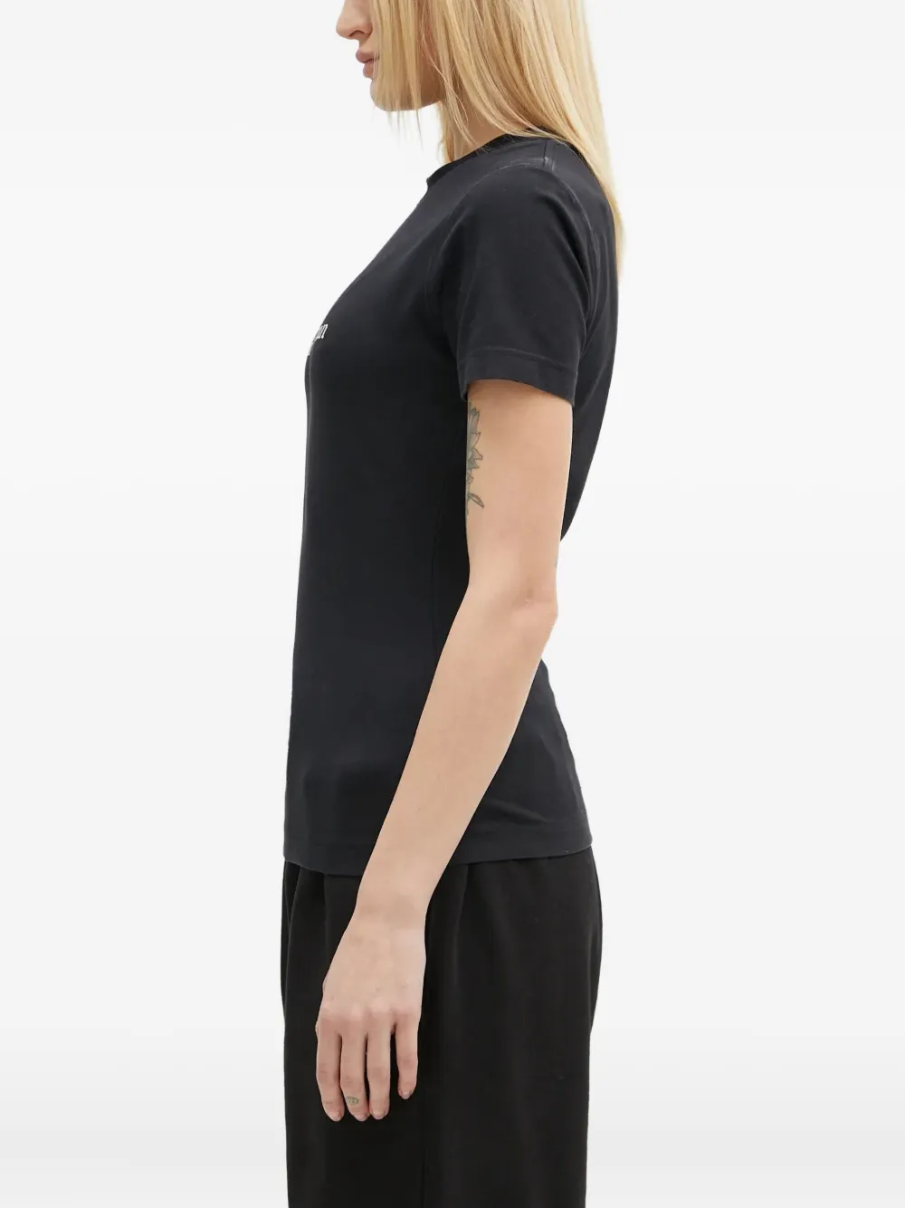 VETEMENTS slogan-print short-sleeve T-shirt Zwart