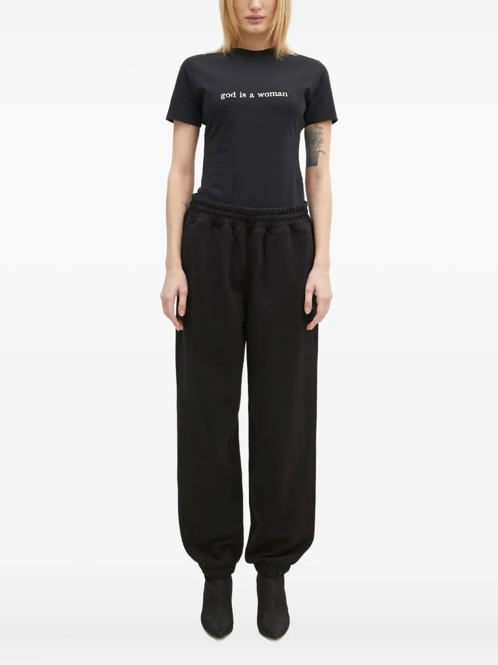 VETEMENTS slogan-print short-sleeve T-shirt Zwart