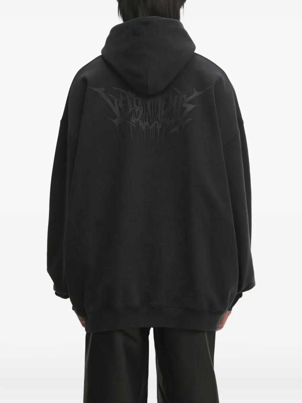 VETEMENTS logo-print hoodie Zwart