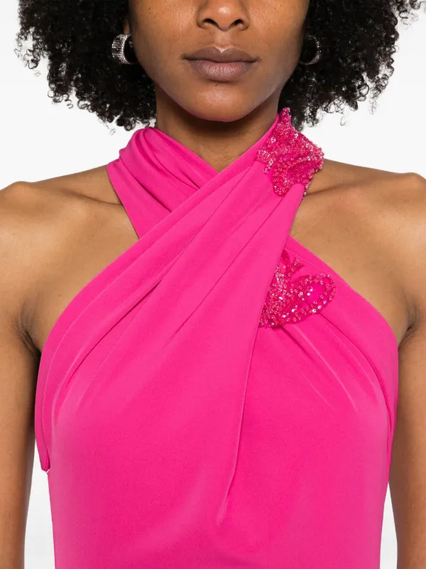 CRISTALLINI crystal-embellished Maxi Dress | Pink | FARFETCH GE