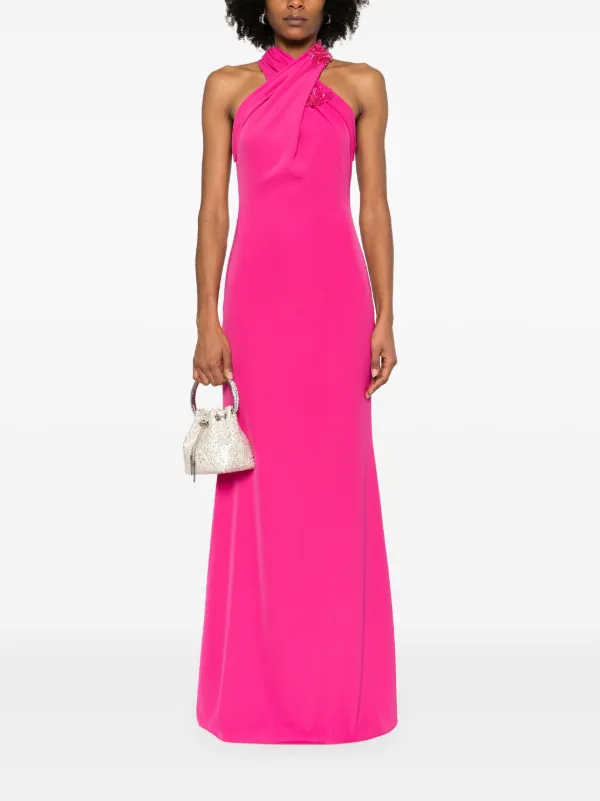 CRISTALLINI crystal-embellished Maxi Dress | Pink