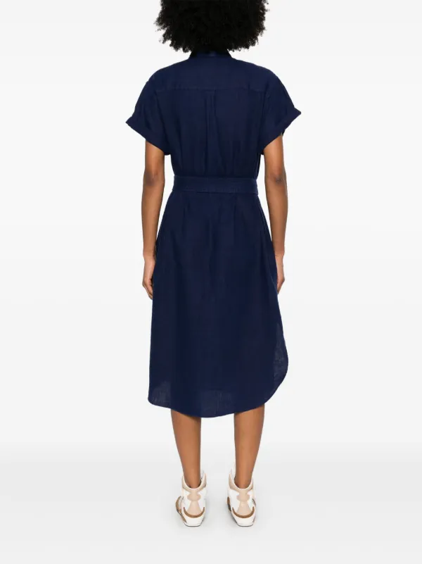 Polo Ralph Lauren Oxford Belted Midi Dress | Blue | FARFETCH