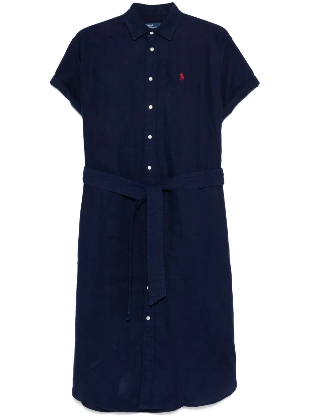 Oxford belted midi dress