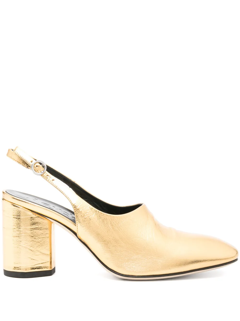 Aeyde 80 mm leren slingback pumps Goud