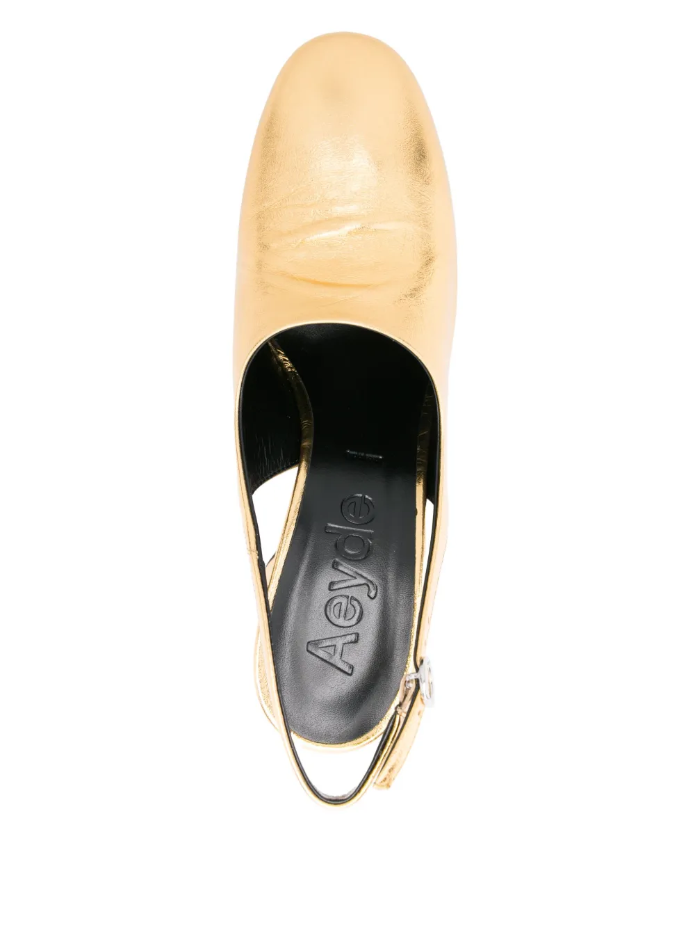 Aeyde 80mm leather slingback pumps Gold