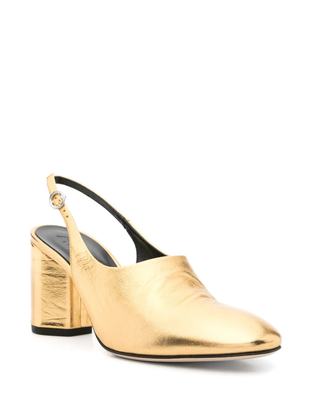 Aeyde 80mm leather slingback pumps Gold