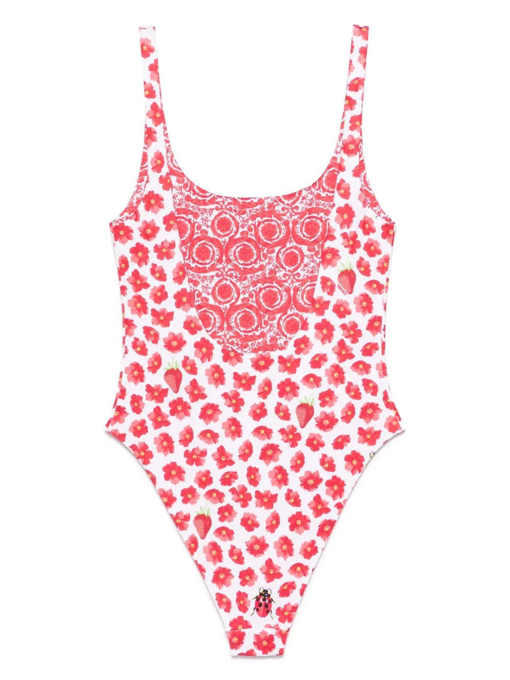 Versace floral-print swimsuit - Wit