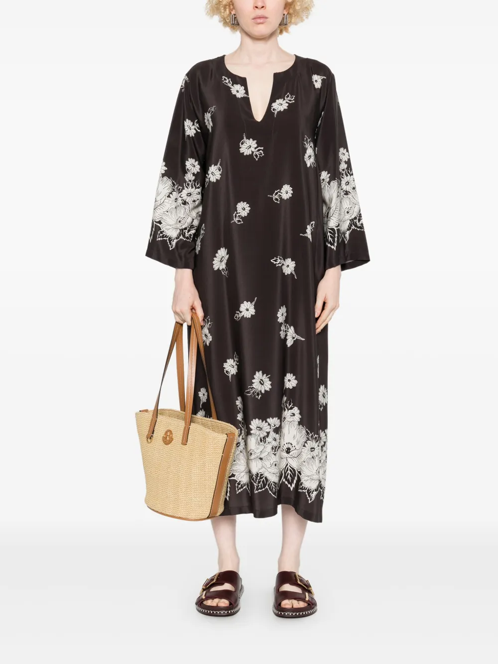 P.A.R.O.S.H. Steven maxi-jurk - Zwart