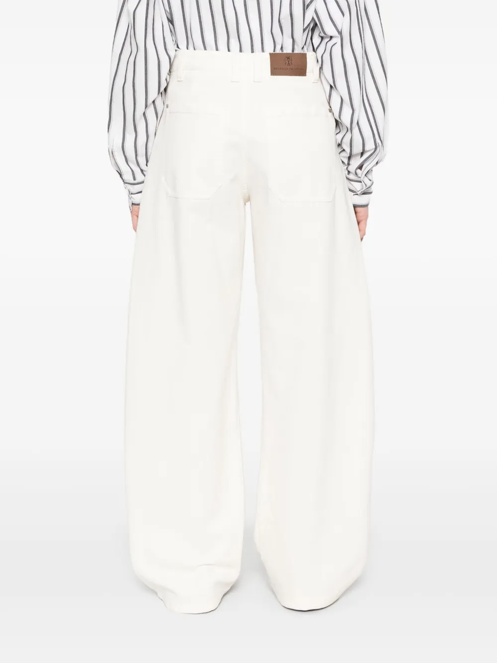 Brunello Cucinelli Jeans met wijde pijpen Wit