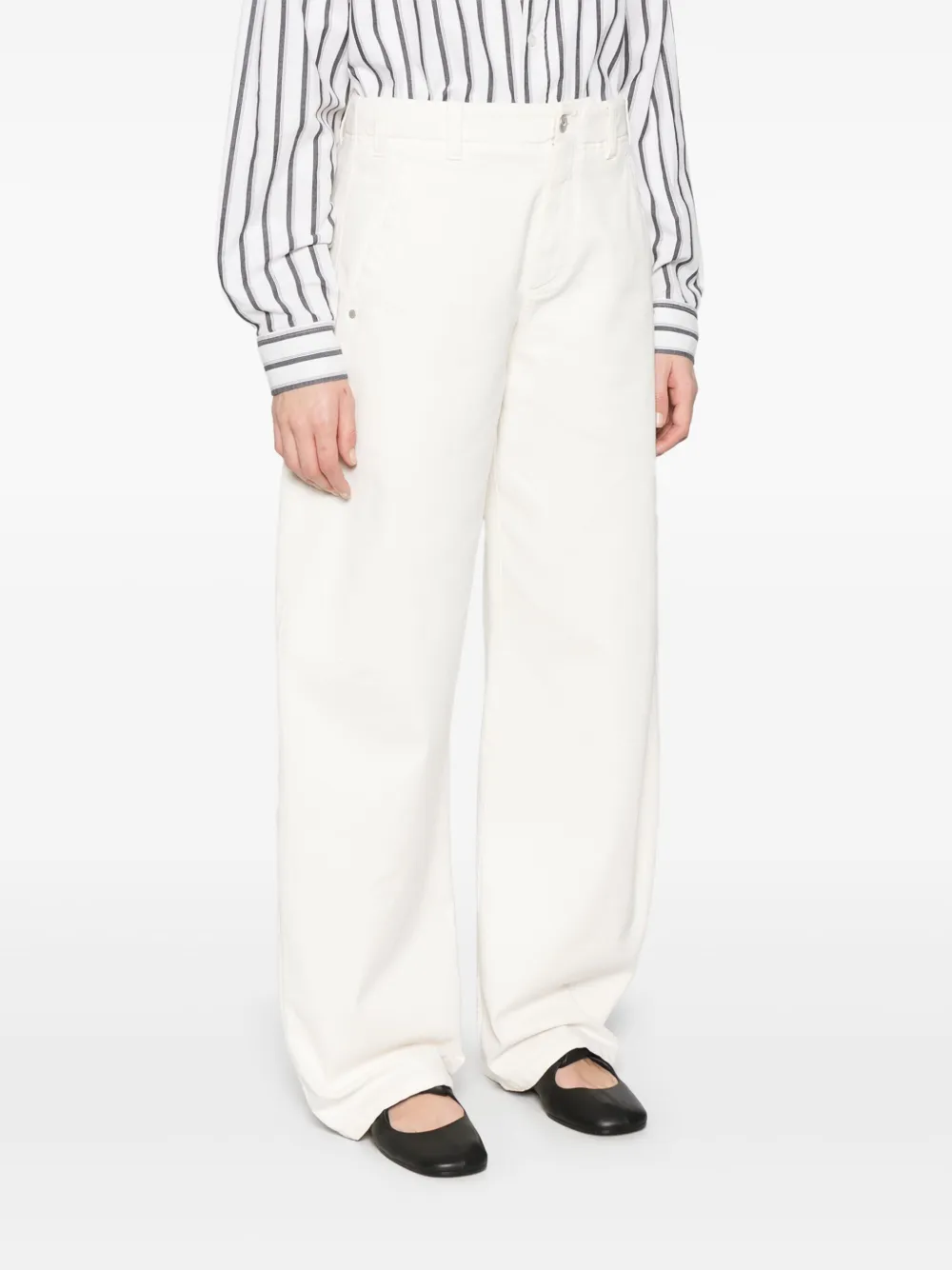 Brunello Cucinelli Jeans met wijde pijpen Wit