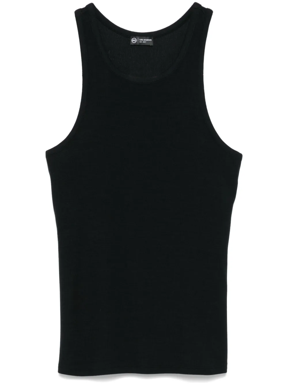 Shop Ag Fine-ribbed Tank Top In Black