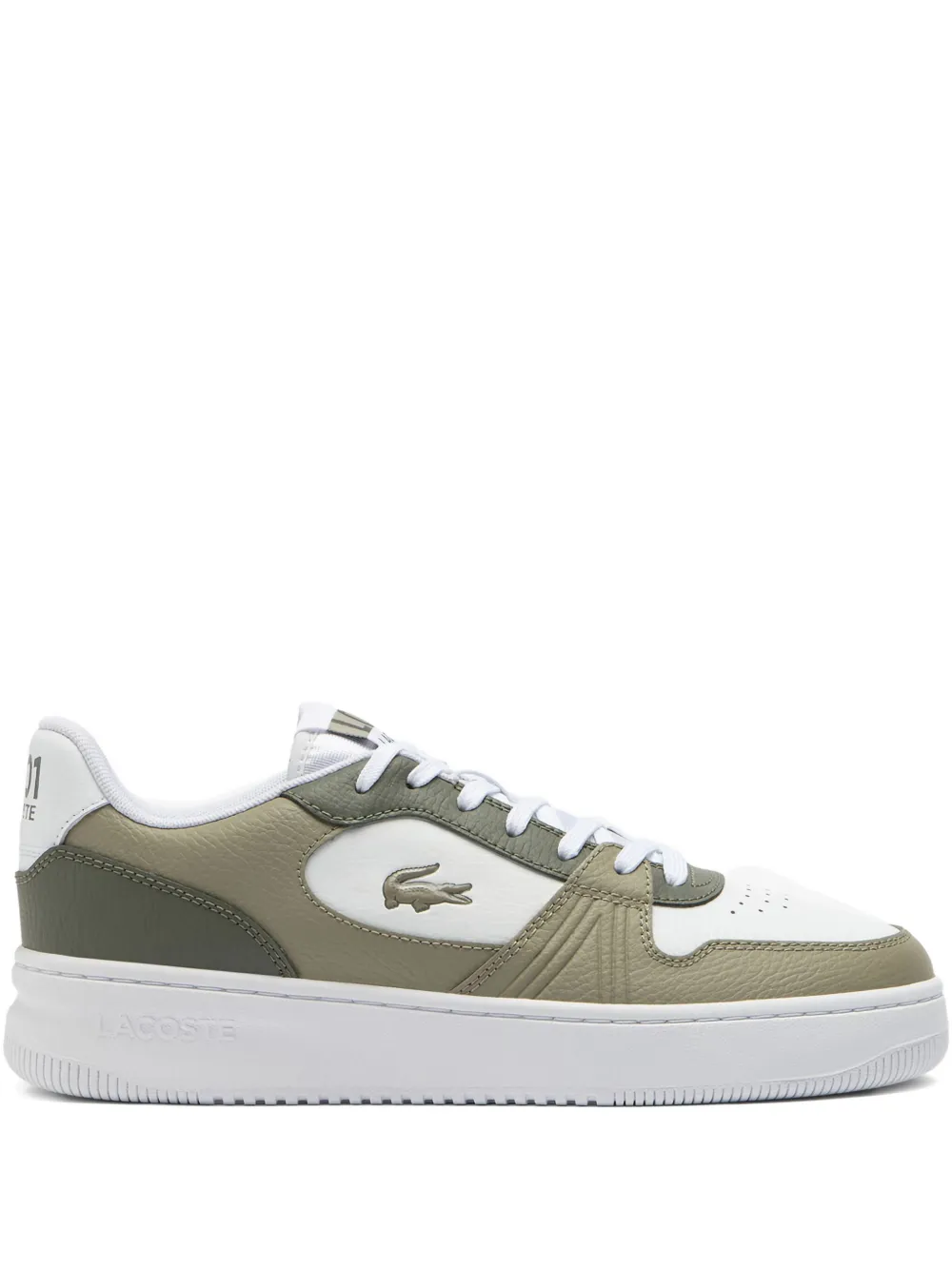 Lacoste L001 panelled leather sneakers Green