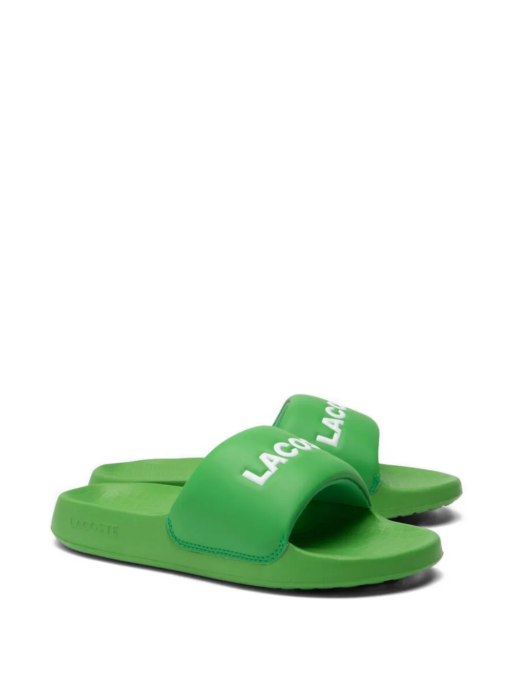 Lacoste Serve Logo-embossed Slider In Green