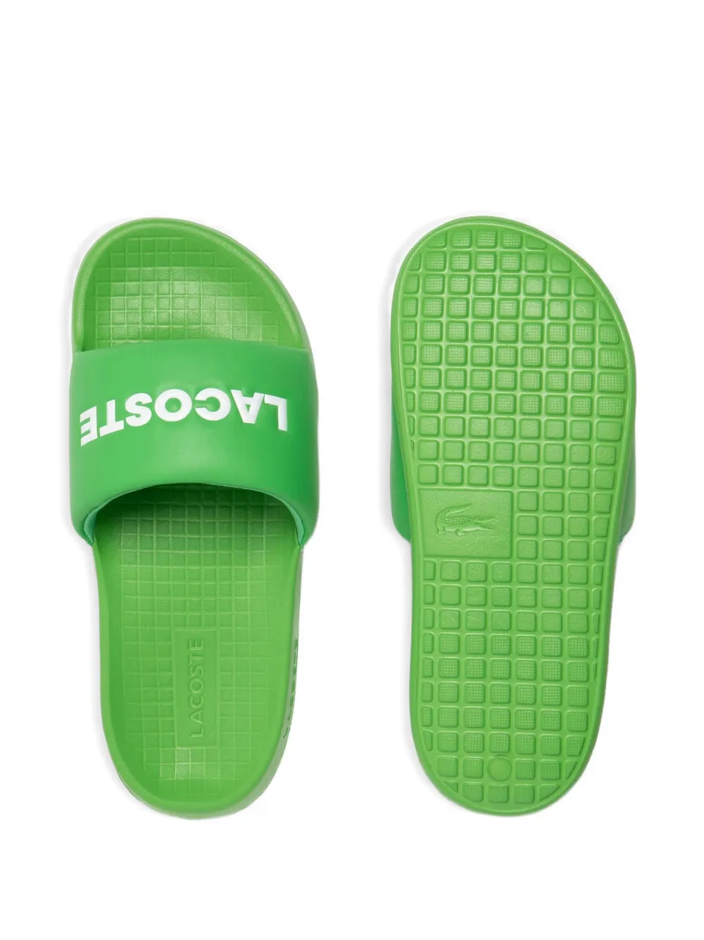Lacoste Serve Logo-embossed Slider In Green