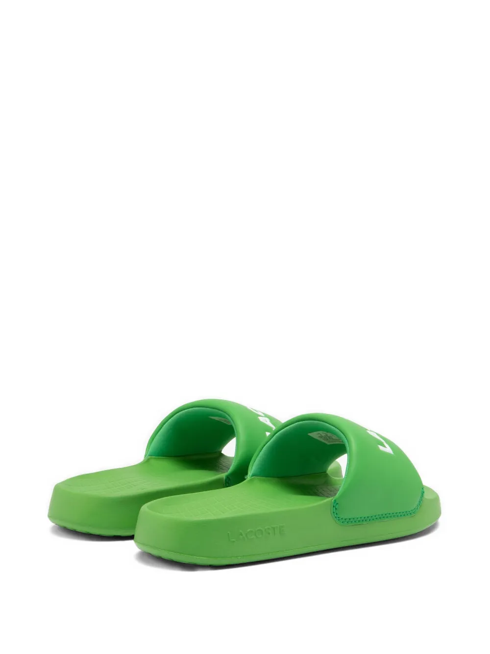 Lacoste Serve Logo-embossed Slider In Green