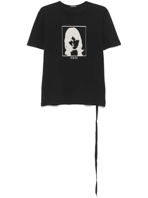 Tシャツ・カットソー Ann Demeulemeester SH10 FA134 099 Shirts Black Ann Demeulemeester Standard Fit T-Shirt With 