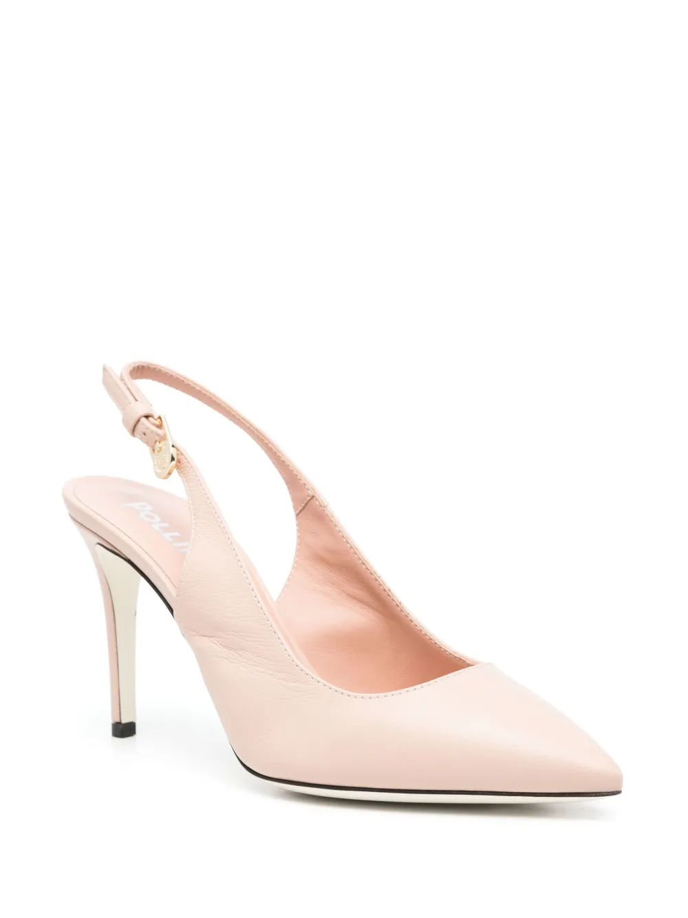 Pollini 85mm leren slingback pumps - Roze