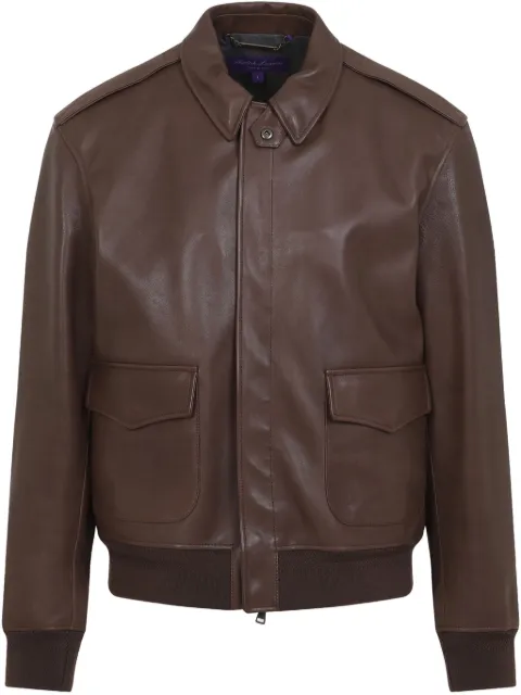 Ralph Lauren Purple Label Lederjacke mit Reißverschluss