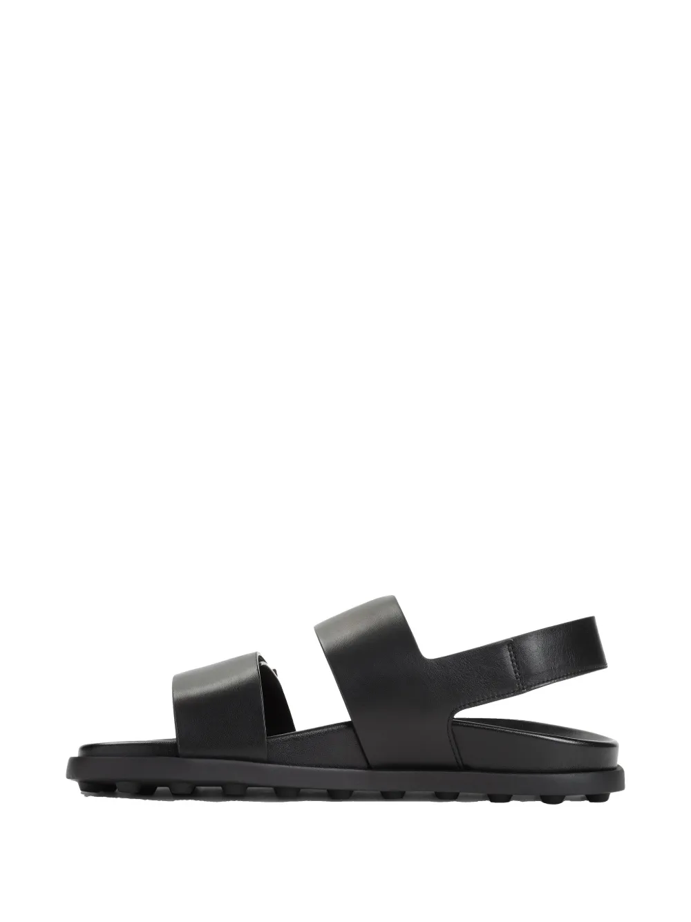 Shop Tod's Leather Sandals In Black