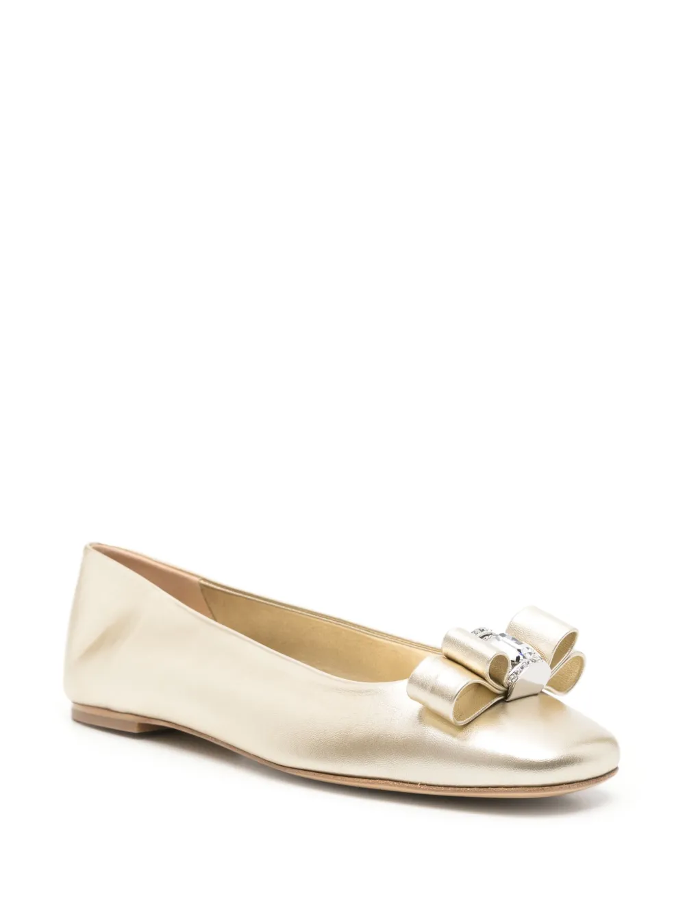 Casadei bow-detailed ballet flats Gold