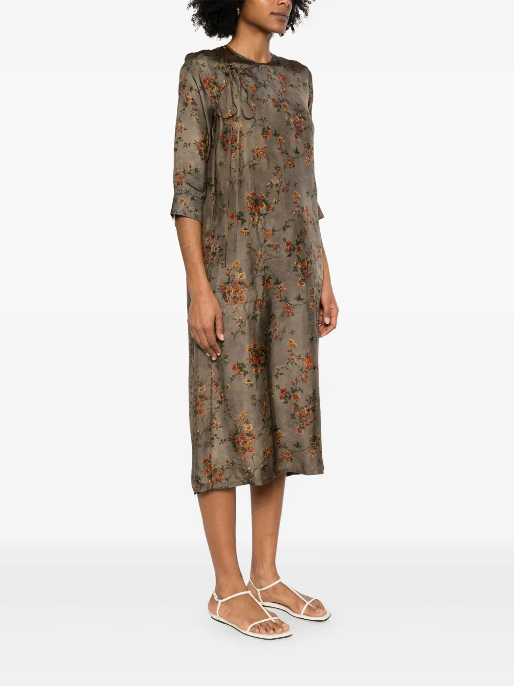 Uma Wang Agina midi-jurk Grijs