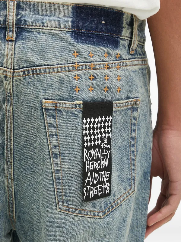 Ksubi Anti K Stage Dive Trashed Regular Jeans Blue FARFETCH ID