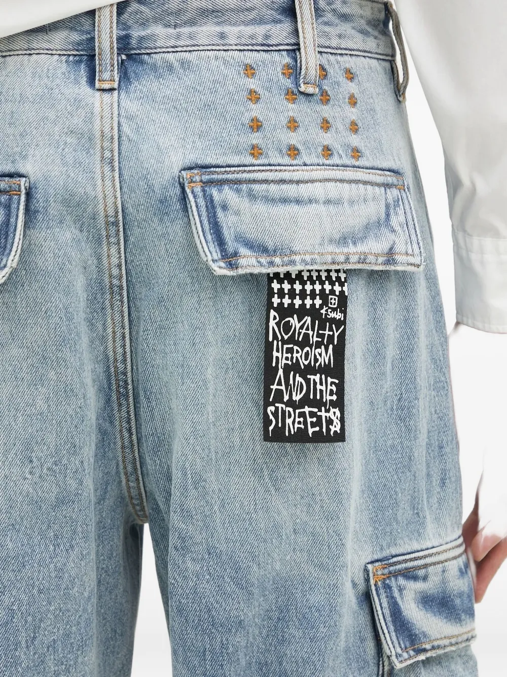Ksubi Riot Dynamo cross-stitch cargo jeans Blauw