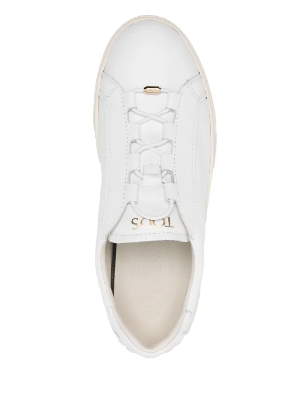 スニーカー TOD'S Hammered leather trainers Tod's low-top Leather Sneakers | Black | FARFETCH RO