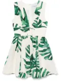 Raquel Diniz leaf-print dress - White