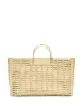 Genny leather blockchain-weave tote bag - Neutrals