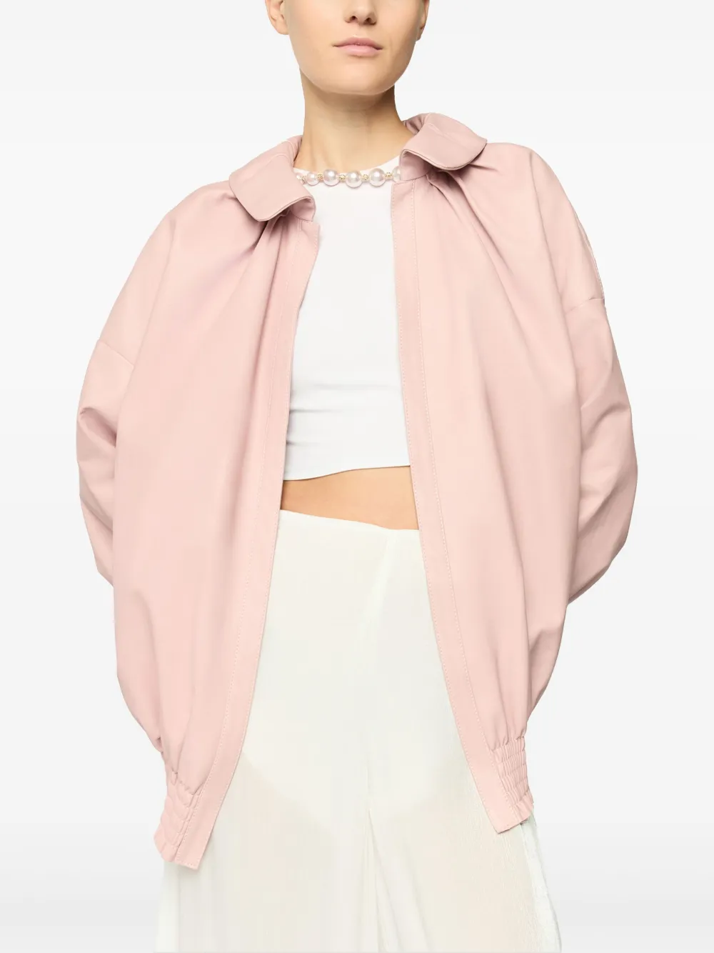 GENNY LEATHER BOMBER JACKET