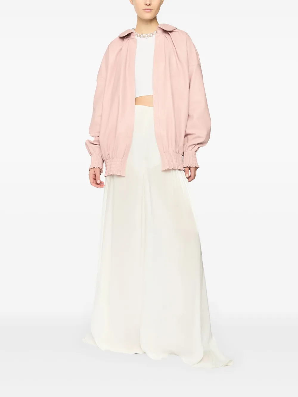 GENNY LEATHER BOMBER JACKET