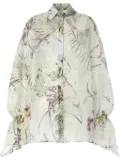 Genny Jungle Flower-print shirt - Blue