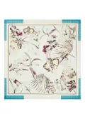 Genny abstract-pattern scarf - White