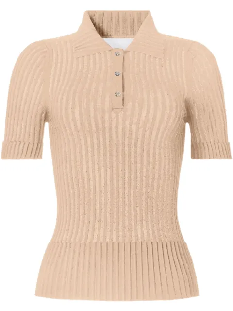 Genny ribbed-knit polo shirt