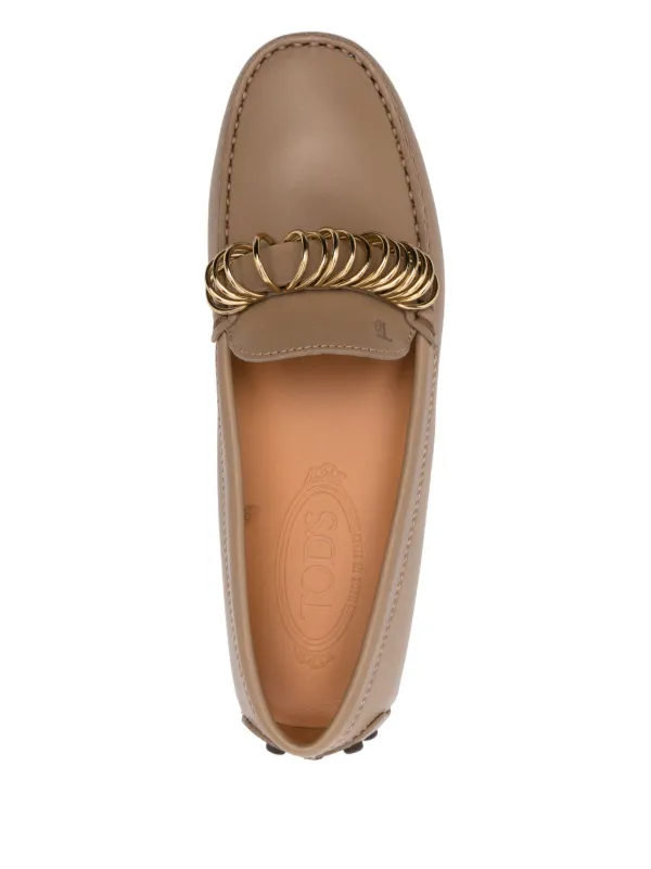 Tod's リング レザーローファー | ブラウン | FARFETCH JP