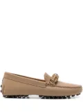 Tod's ring-hardware leather loafers - Brown