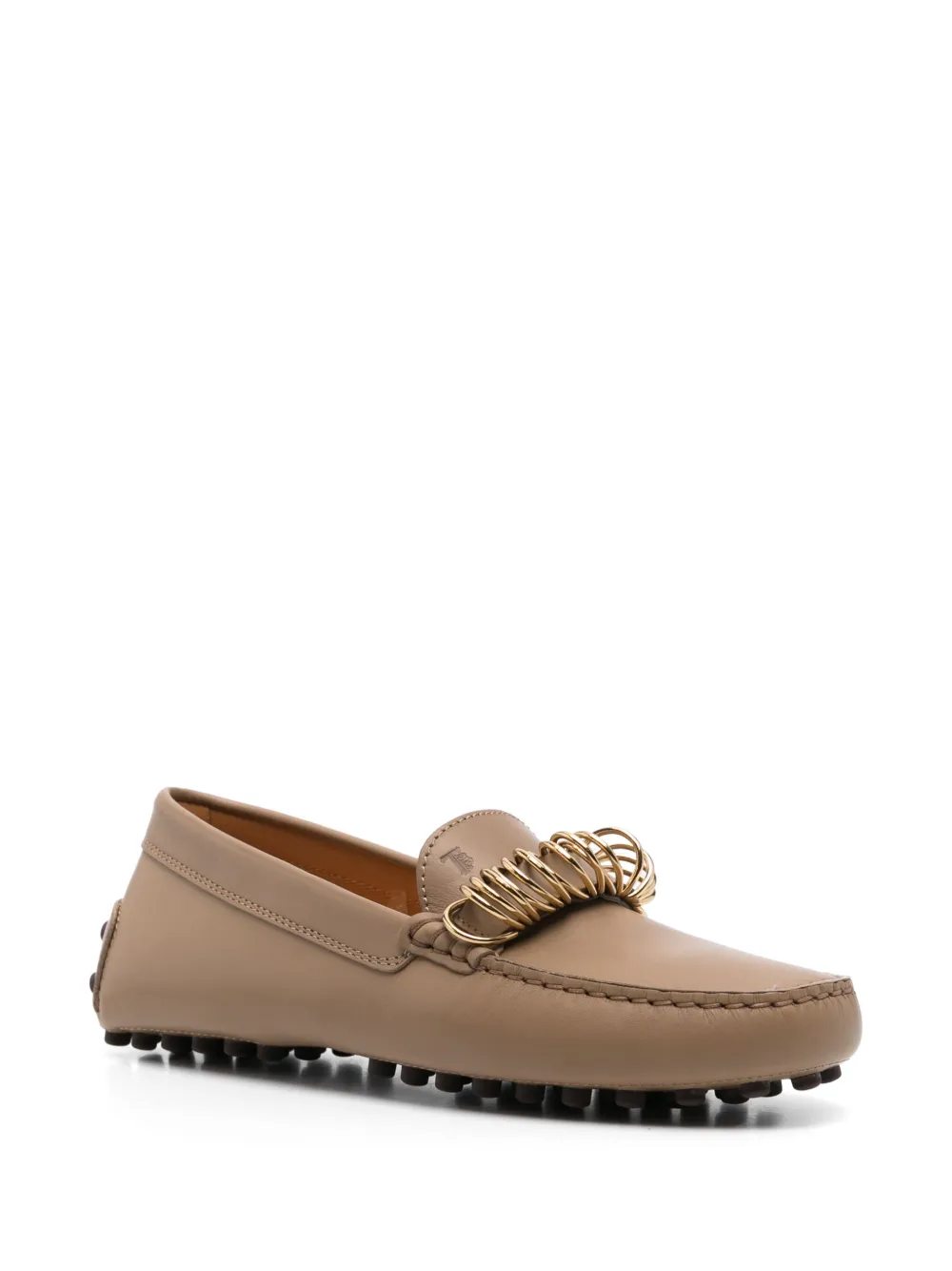 Tod's ring-hardware leather loafers - Bruin