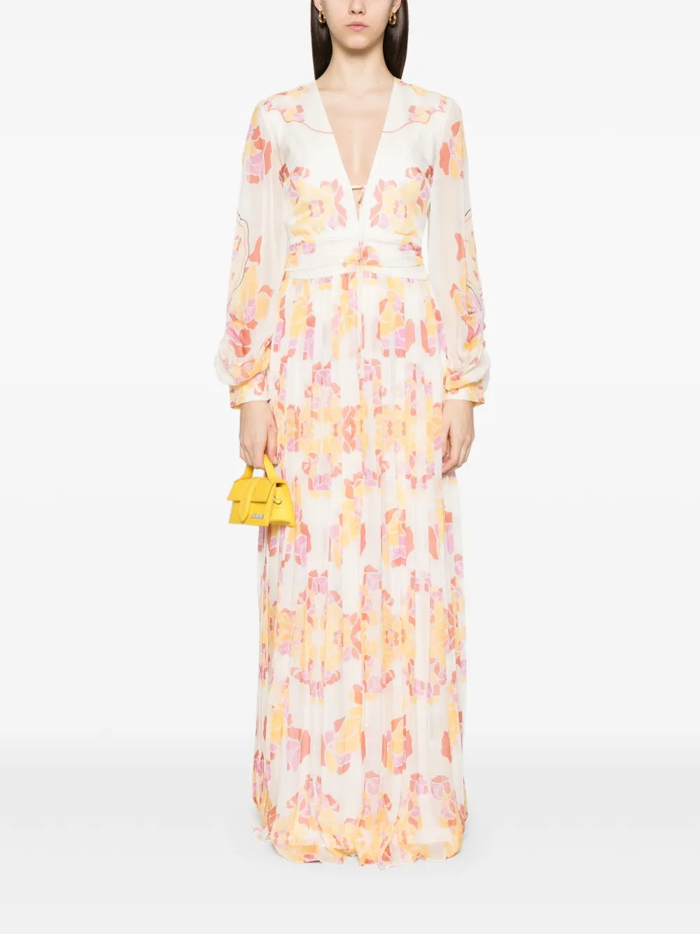 raqueldiniz Raquel Diniz Maxi-jurk met bloemenprint - Wit