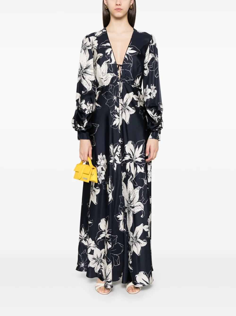 raqueldiniz Raquel Diniz Maxi-jurk met bloemenprint - Blauw
