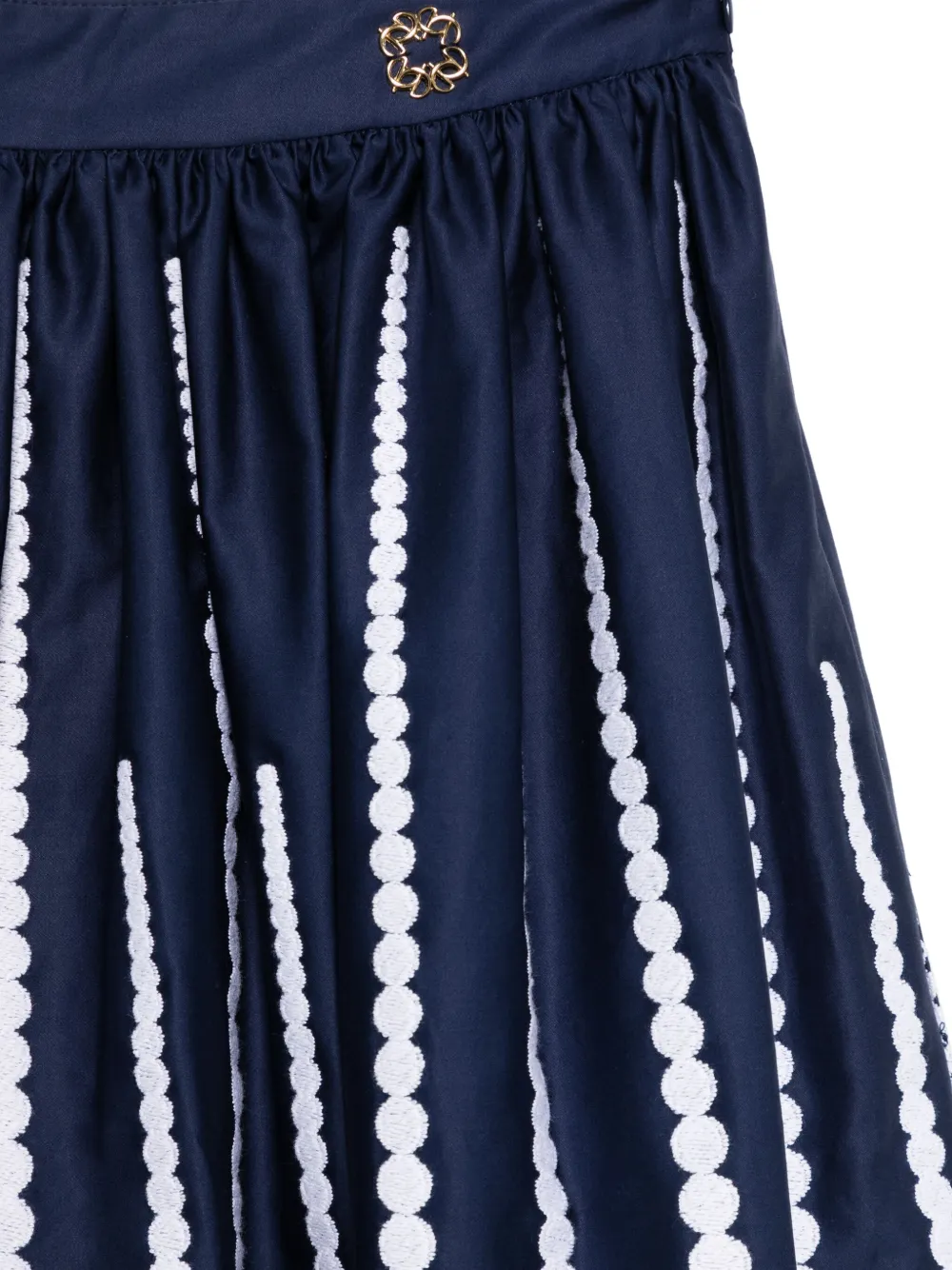 Shop Elie Saab Junior Embroidered Midi Skirt In Blue