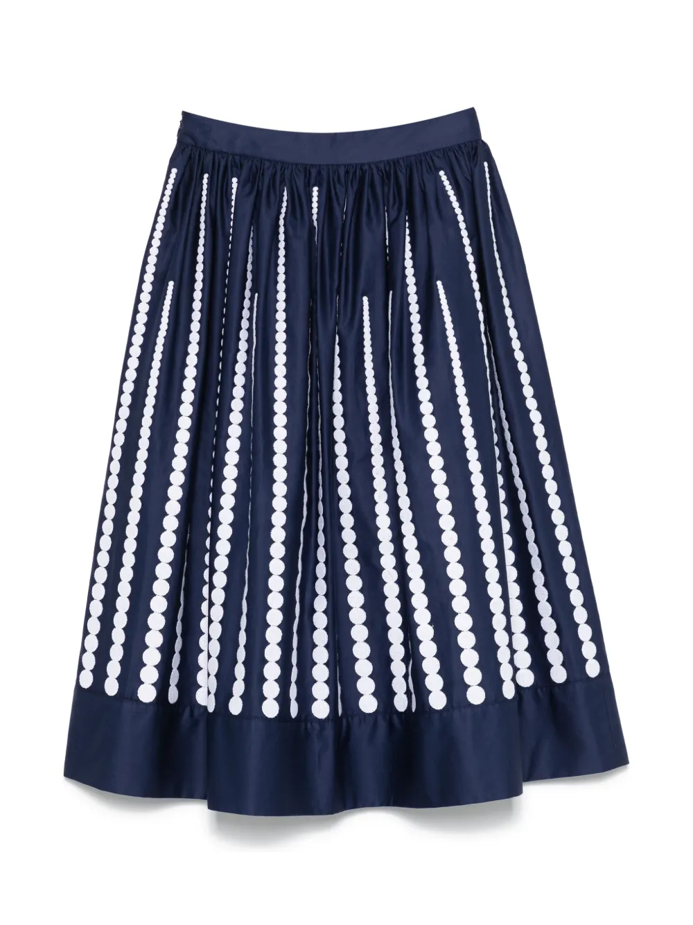 Shop Elie Saab Junior Embroidered Midi Skirt In Blue